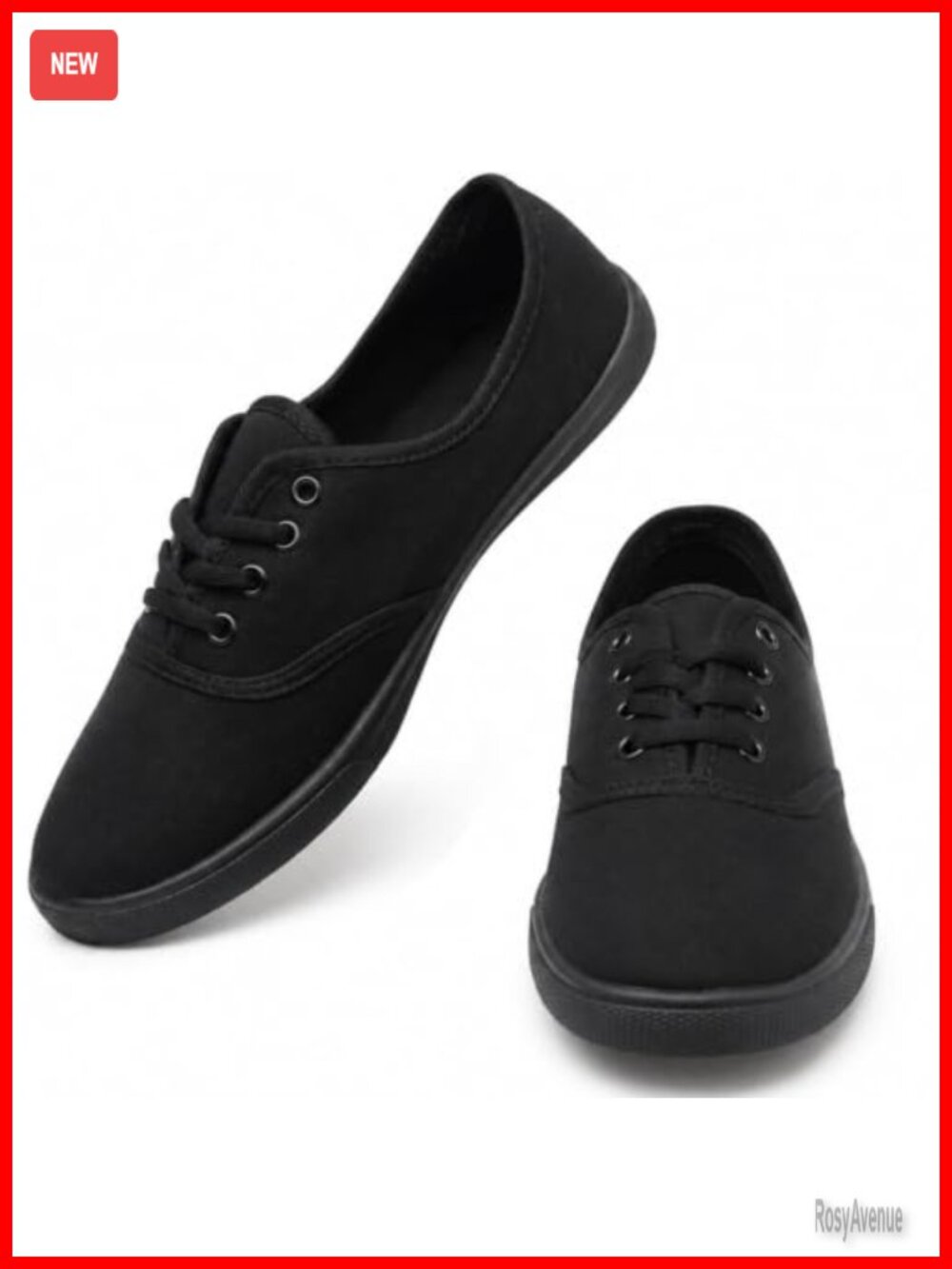 Womens Canvas Sneakers Lace Up Low Top Walking Shoes